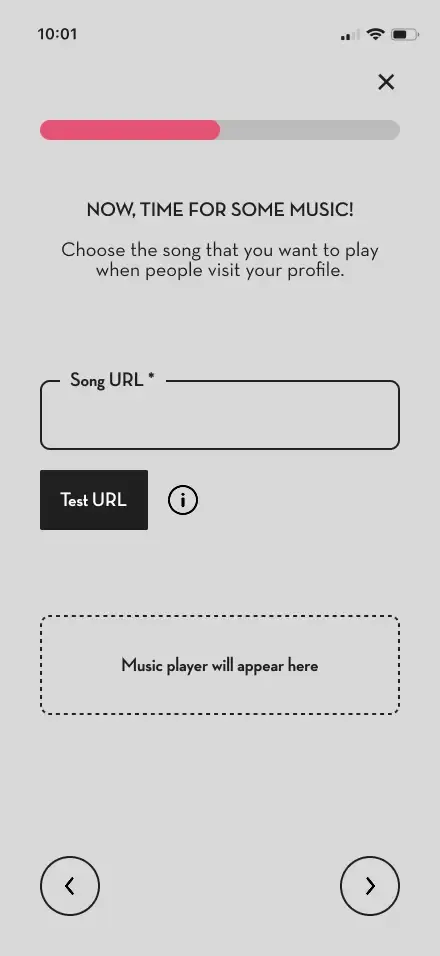 Artist song upload screen mockup