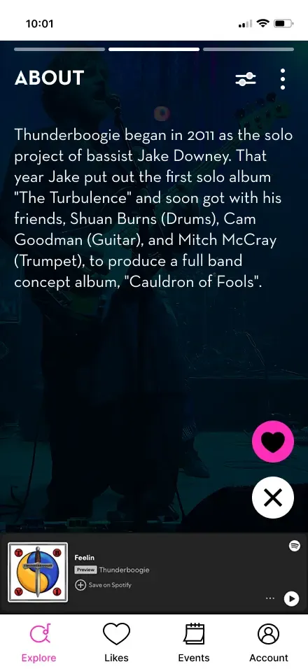 Explore page wireframe, about section