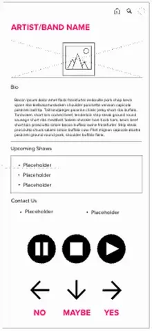 Early UI concept designs